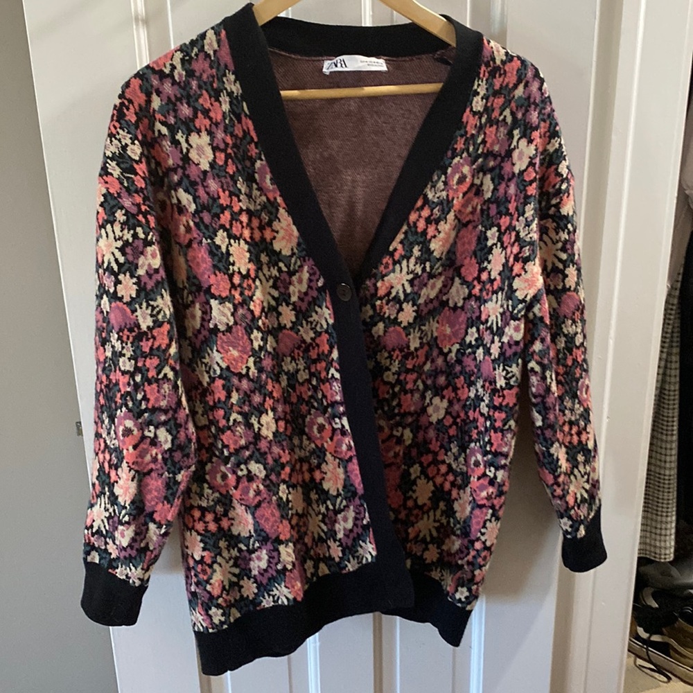 Zara floral cardigan